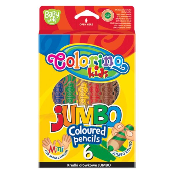 Олівці кольорові Colorino Jumbo 6 кольорів з точилкою (33121PTR) - babystreet.com.ua