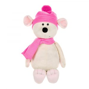М'яка іграшка Maxi toys Мишка Пінкі з шарфом і шапкою 28 см (2024401)