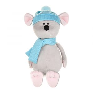 М'яка іграшка Maxi toys Мишеня Блу з шарфом і шапкою 28 см (2024402)