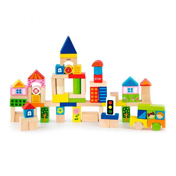 Кубики Viga Toys Місто 75 елементів (50287) - babystreet.com.ua