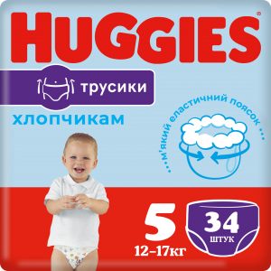 Трусики-підгузки Huggies Pants для хлопчика, розмір 5, 12-17 кг, 34 шт