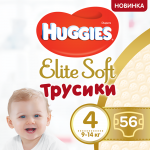 Підгузки-трусики Huggies Elite Soft, розмір 4(L), 9-14 кг, 56 шт