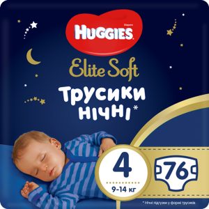 Підгузки-трусики Huggies Elite Soft Overnites, розмір 4, 9-14 кг, 76 шт