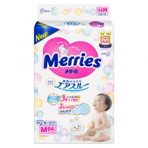 Підгузки Merries, розмір M, 6-11 кг, 64 шт