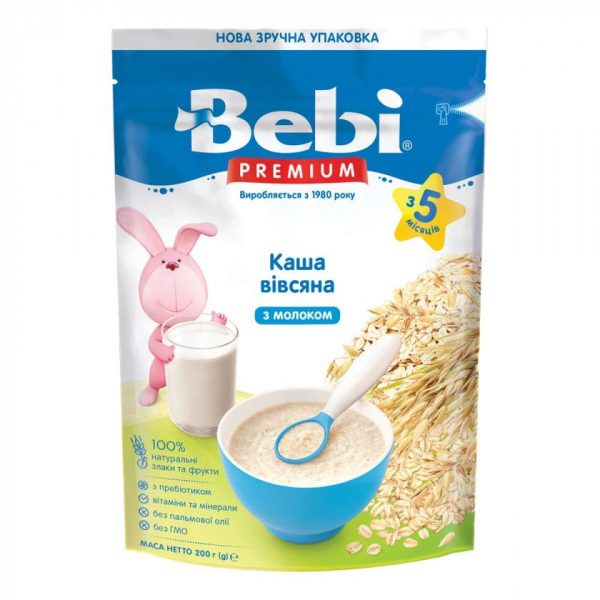 Каша молочна Bebi Premium Вівсяна, з 5 міс. 200 г - babystreet.com.ua