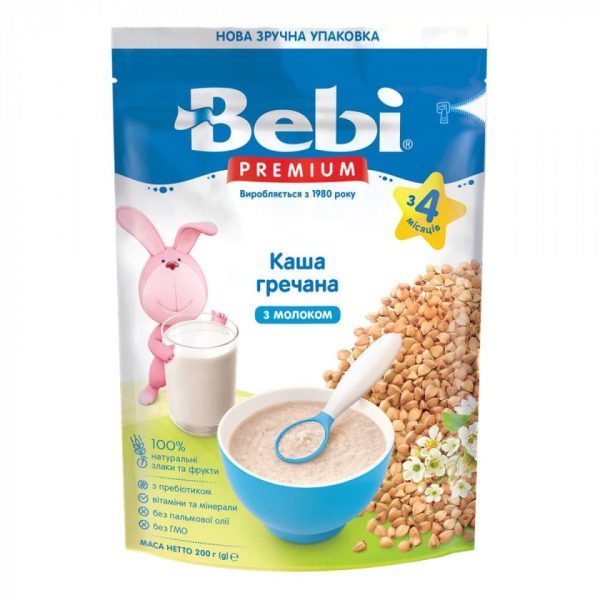 Каша молочна Bebi Premium Гречана, з 4 міс., 200 г - babystreet.com.ua