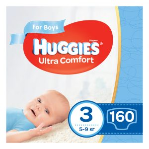 Підгузки Huggies Ultra Comfort для хлопчика, розмір 3, 5-9 кг, 160 шт