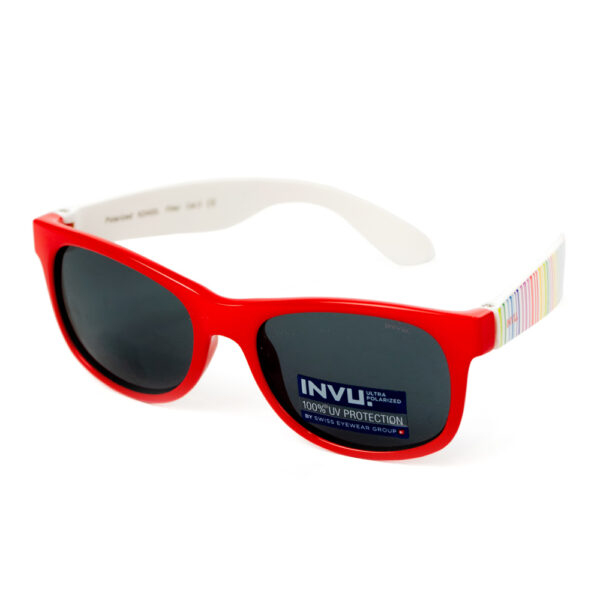 Сонцезахисні окуляри INVU червоно-смугасті (2402L_K) - babystreet.com.ua