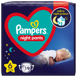 Підгузники-трусики Pampers Night Pants, розмір 6, 15+ кг, 19 шт