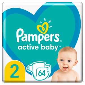 Підгузки Pampers Active Baby, розмір 2, 4-8 кг, 64 шт