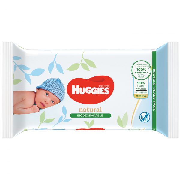 Серветки вологі Huggies Natural, 48 шт