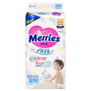 Підгузки Merries, розмір L, 9-14 кг, 54 шт