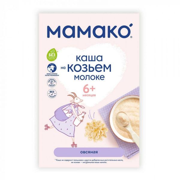 Каша на козячому молоці Мамако Вівсяна, з 6 міс., 200 г - babystreet.com.ua