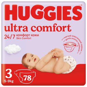 Підгузки Huggies Ultra Comfort, розмір 3, 5 - 8 кг, 78 шт