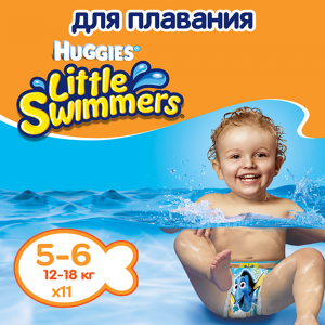 Підгузки-трусики для плавання Huggies Little Swimmers, розмір 5-6, 12-18 кг, 11 шт