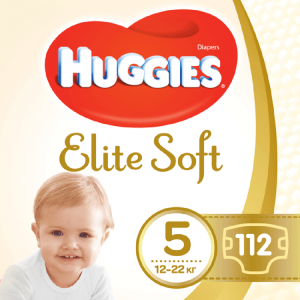 Підгузки Huggies Elite Soft, розмір 5, 12-22 кг, 112 шт