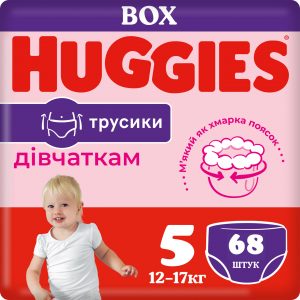 Підгузки-трусики Huggies Pants для дівчинки, розмір 5, 12-17 кг, 68 шт.