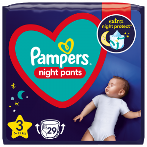 Підгузники-трусики Pampers Night Pants, розмір 3, 6-11 кг, 29 шт