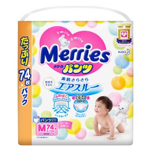 Підгузки-трусики Merries, розмір M, 6-11 кг, 74 шт