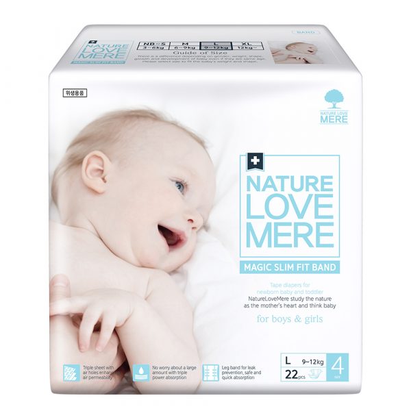 Підгузки Nature Love Mere Magic Slim Fit, розмір 4 (L), 9-12 кг, 22 шт