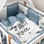 Сатинова постільна білизна Piccolino "My happy place", блакитний