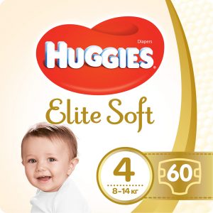 Підгузки Huggies Elite Soft, розмір 4, 8 - 14 кг, 60 шт