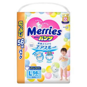 Підгузки-трусики Merries, розмір L, 9-14 кг, 56 шт