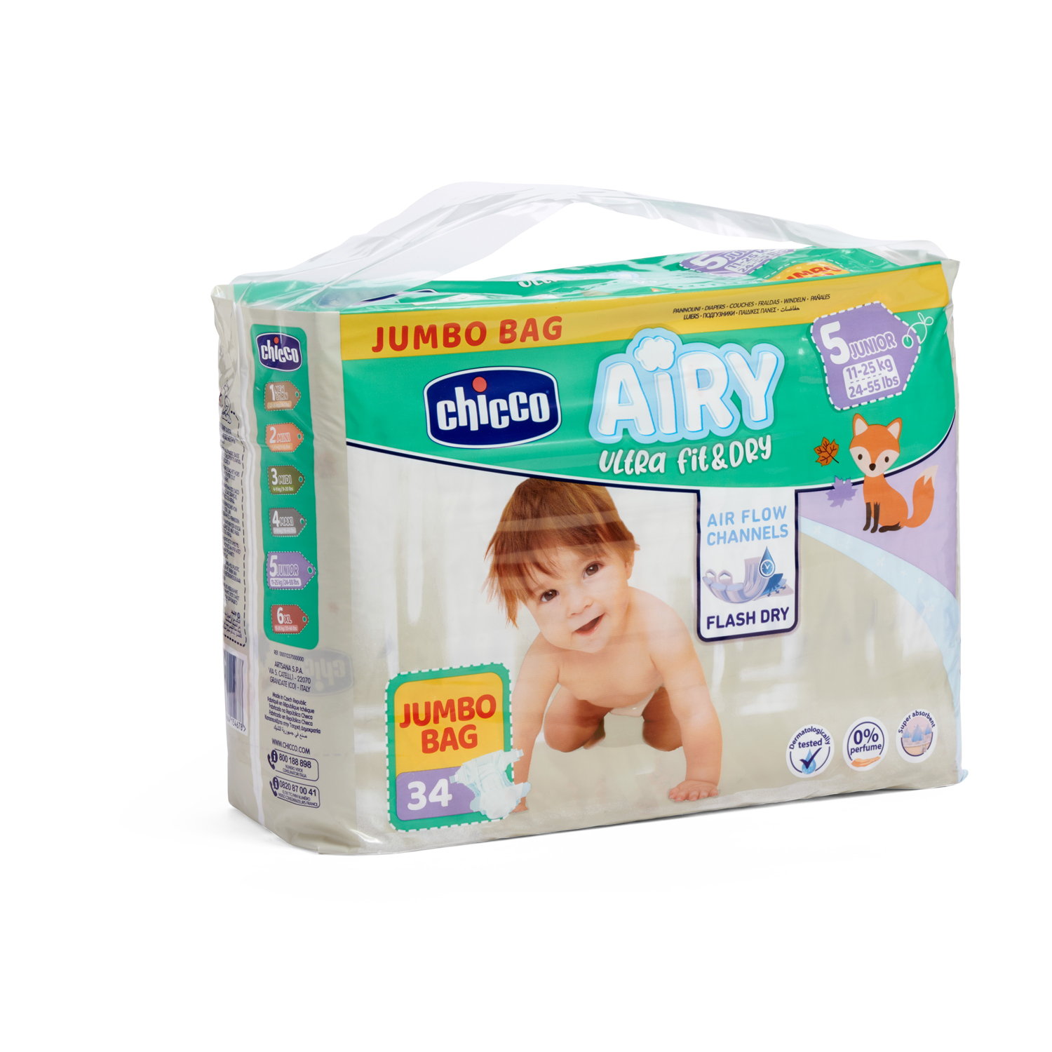 Підгузки Chicco Airy, 11-25 кг, 34 шт. 1 Підгузки Chicco Airy, 11-25 кг, 34 шт.