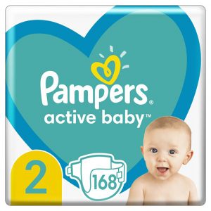 Підгузки Pampers Active Baby, розмір 2, 4-8 кг, 168 шт